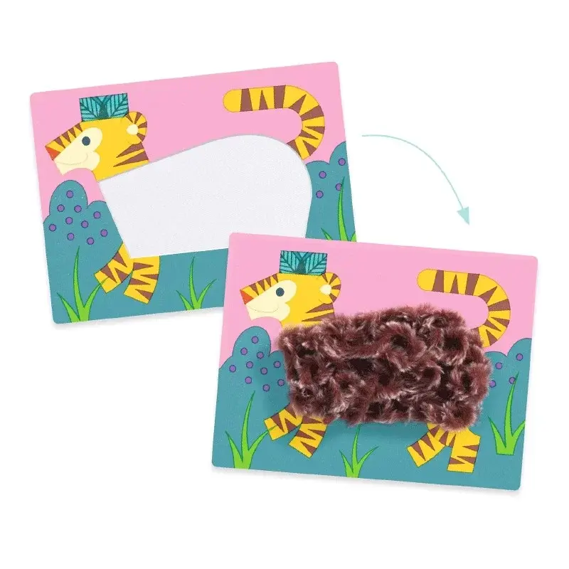 DJECO Laine & scratch - Avec un chapeau Les Petits - Collages