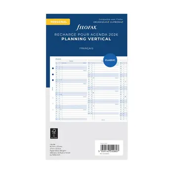 FILOFAX Recharge Planning annuel vertical - français - Personal - 2026