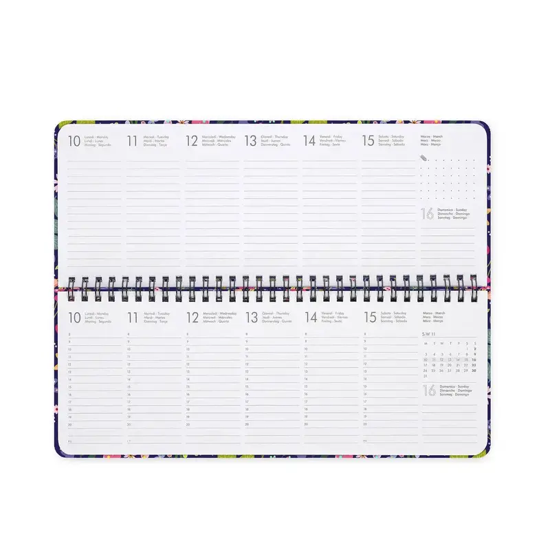 LEGAMI Agenda 12 Mois - 2026 - Desk Planner - Flowers