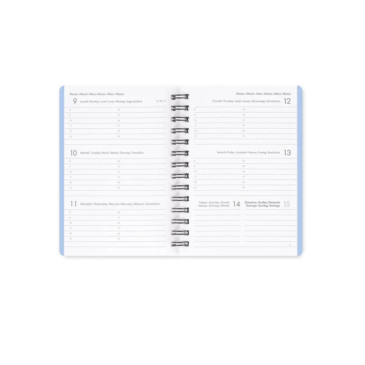 LEGAMI Agenda 12 Mois - 2026 - Small Weekly Spiral Bound - Corgi