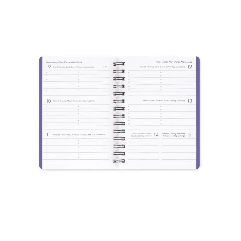 LEGAMI Agenda 12 Mois - 2026 - Small Weekly Spiral Bound - Flowers