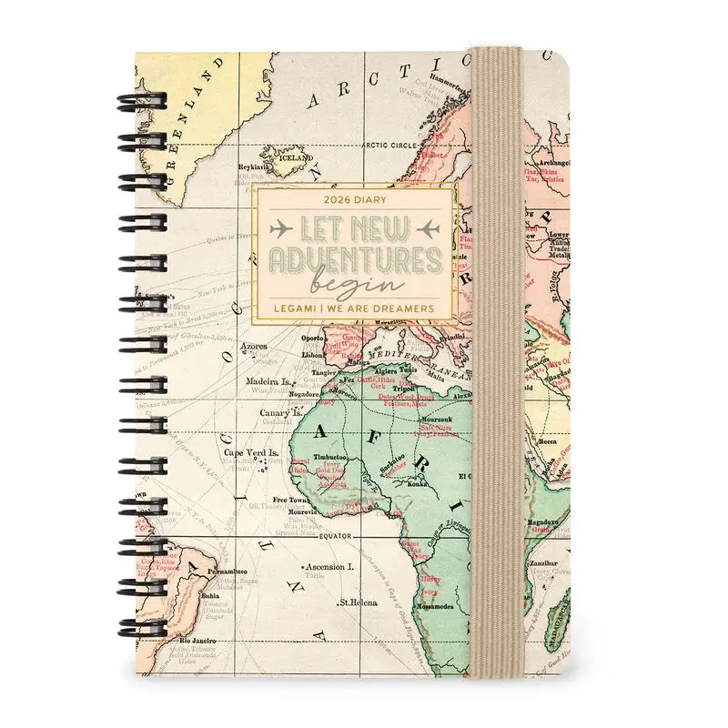 LEGAMI Agenda 12 Mois - 2026 - Small Weekly Spiral Bound - Travel