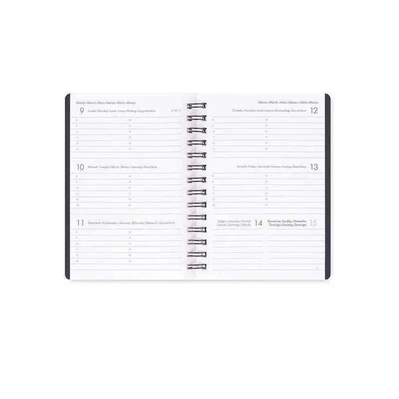 LEGAMI Agenda 12 Mois - 2026 - Small Weekly Spiral Bound - Moth