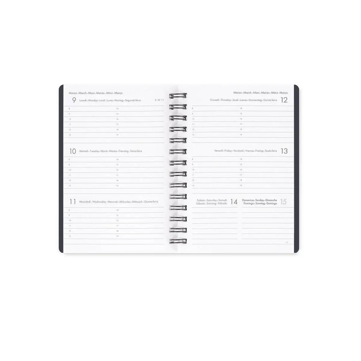 LEGAMI Agenda 12 Mois - 2026 - Small Weekly Spiral Bound - Moth