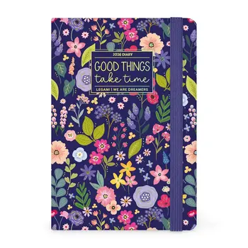 LEGAMI Agenda 12 Mois - 2026 - Medium Photo Weekly Diary - Flowers