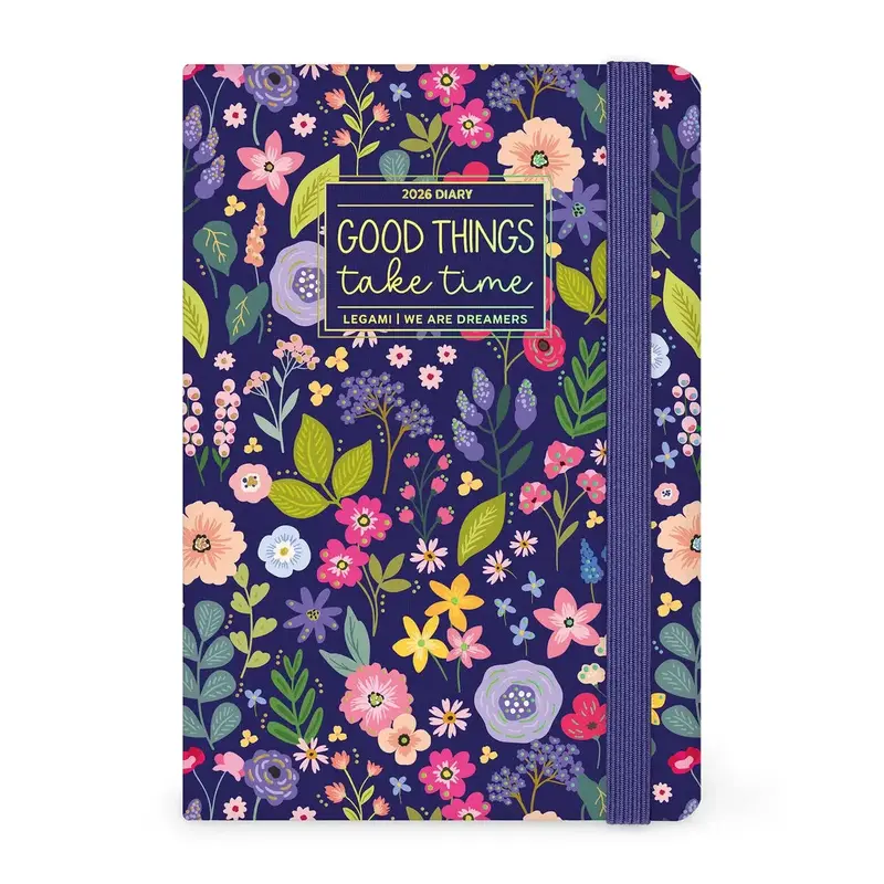 LEGAMI Agenda 12 Mois - 2026 - Medium Photo Weekly Diary - Flowers