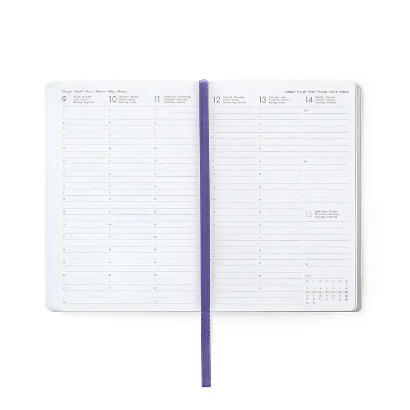 LEGAMI Agenda 12 Mois - 2026 - Medium Photo Weekly Diary - Flowers