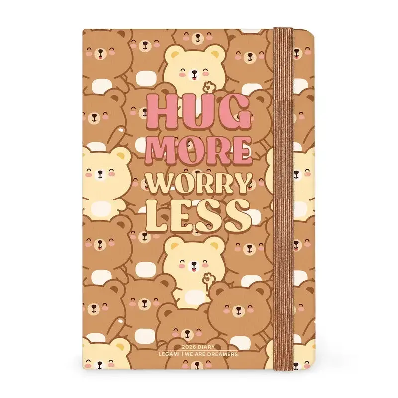 LEGAMI Agenda 12 Mois - 2026 - Medium Photo Weekly Diary - Teddy Bear