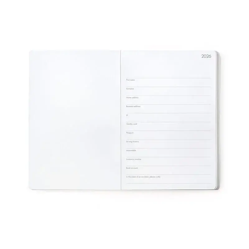 LEGAMI Agenda 12 Mois - 2026 - Medium Photo Weekly Diary - Hedgehog