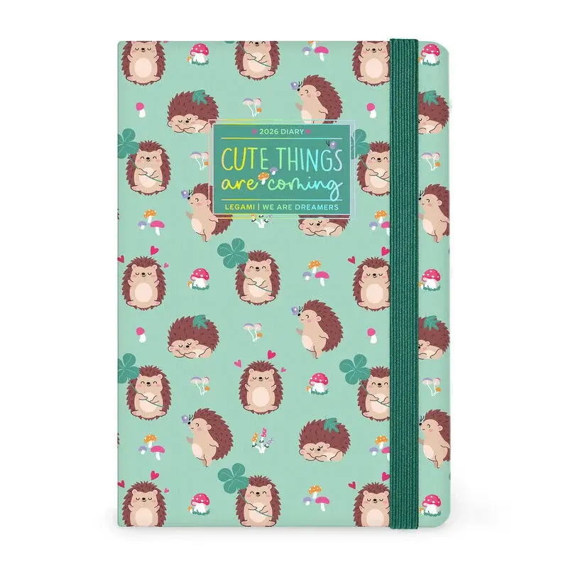 LEGAMI Agenda 12 Mois - 2026 - Medium Photo Weekly Diary - Hedgehog