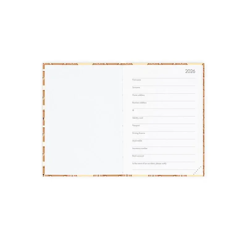 LEGAMI Agenda 12 Mois - 2026 - Small Photo Daily Diary - Teddy Bear