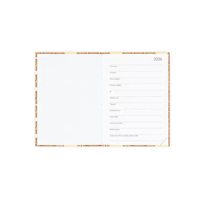 LEGAMI Agenda 12 Mois - 2026 - Small Photo Daily Diary - Teddy Bear