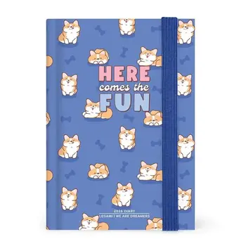 LEGAMI Agenda 12 Mois - 2026 - Small Photo Daily Diary - Corgi