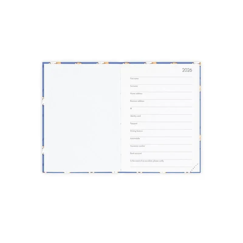 LEGAMI Agenda 12 Mois - 2026 - Small Photo Daily Diary - Corgi