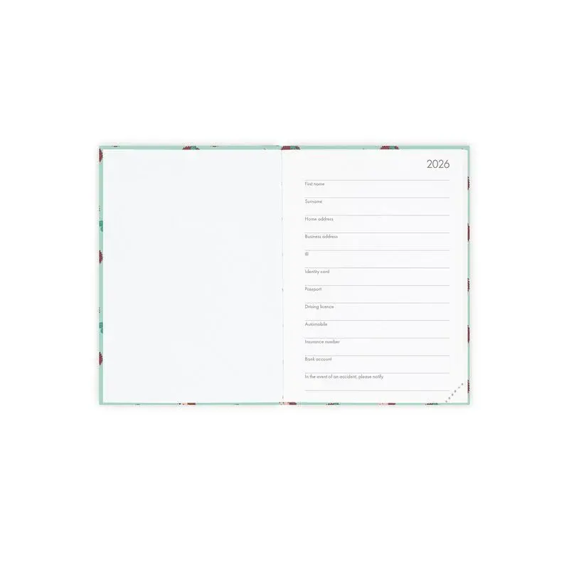 LEGAMI Agenda 12 Mois - 2026 - Small Photo Daily Diary - Hedgehog