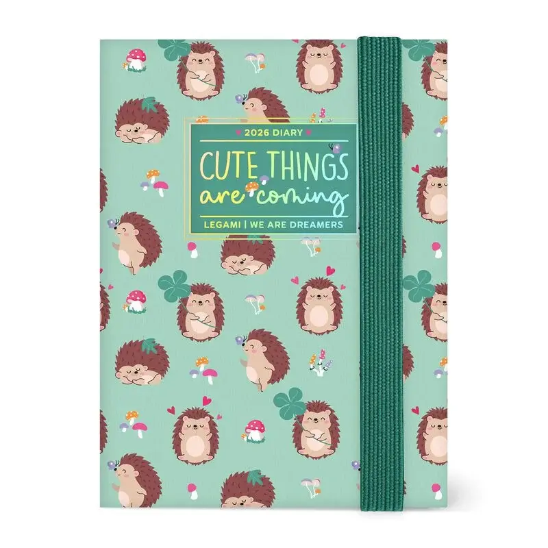 LEGAMI Agenda 12 Mois - 2026 - Mini Photo Weekly Diary - Hedgehog