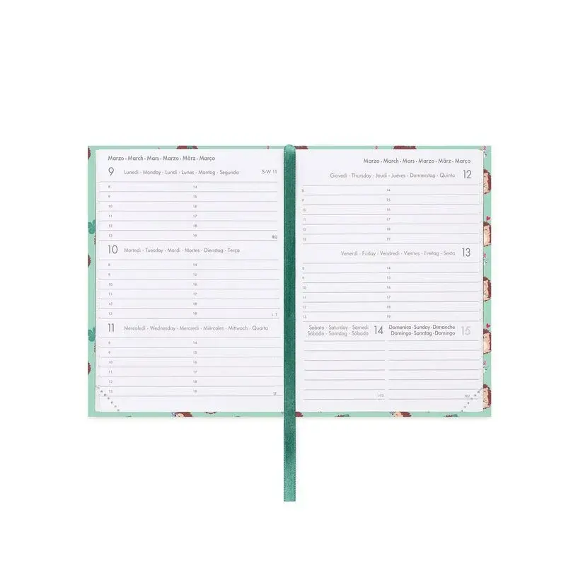 LEGAMI Agenda 12 Mois - 2026 - Mini Photo Weekly Diary - Hedgehog