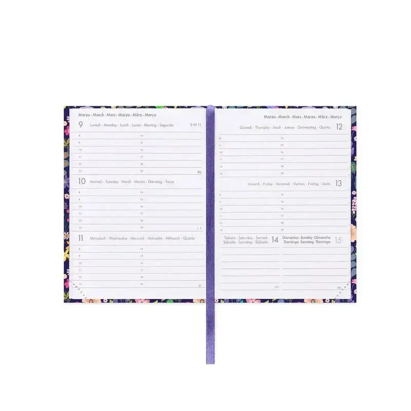 LEGAMI Agenda 12 Mois - 2026 - Mini Photo Weekly Diary - Flowers