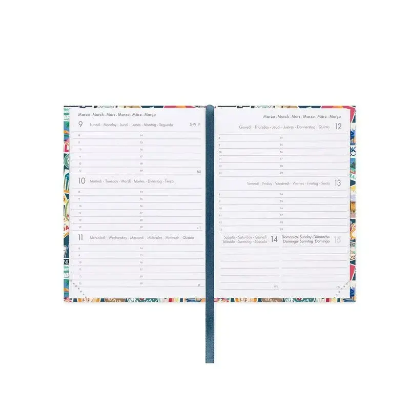LEGAMI Agenda 12 Mois - 2026 - Mini Photo Weekly Diary - Travel Stickers