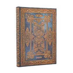 PAPERBLANKS Agenda 1 jour/page - 2026 12-Mois Blue Luxe Midi