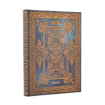 PAPERBLANKS Agenda 1 jour/page - 2026 12-Mois Blue Luxe Midi