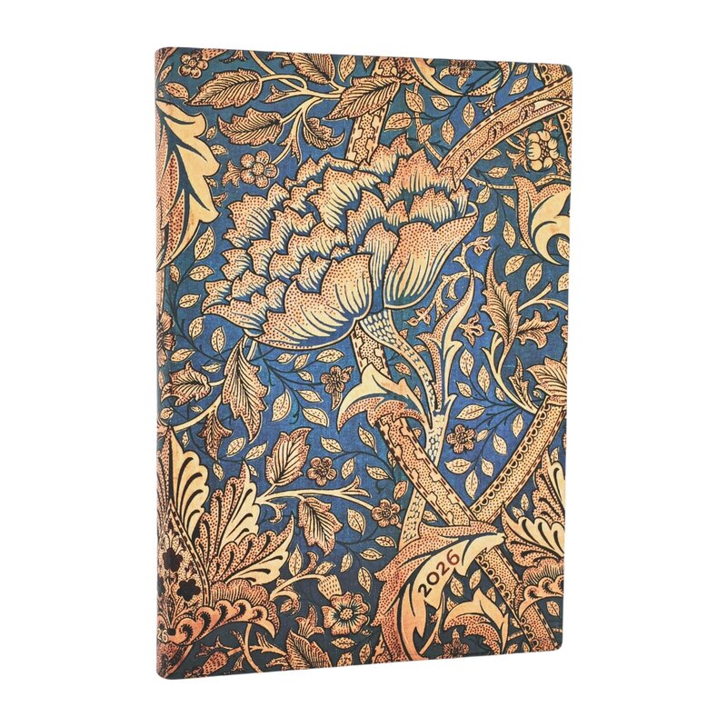 PAPERBLANKS Agenda Semainier Vertical - 2026 12-Mois Flexis Morris Windrush Midi