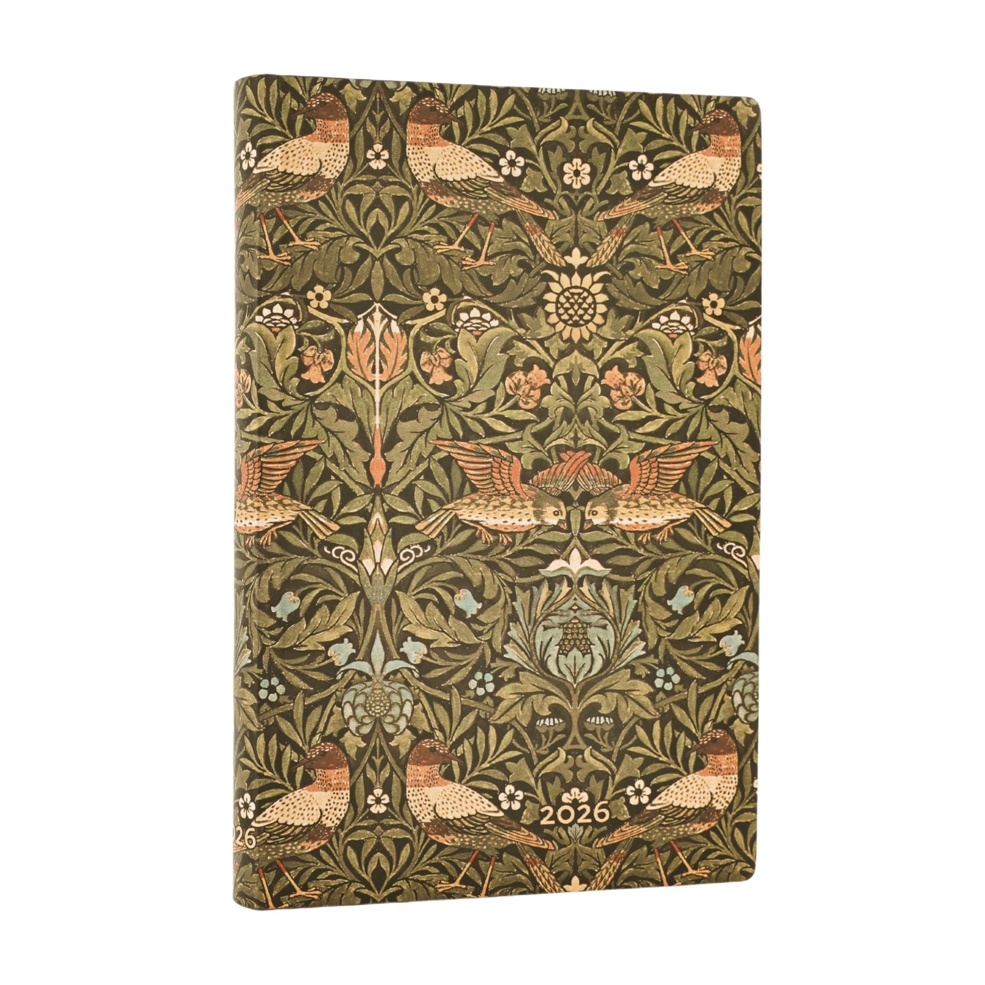 PAPERBLANKS Agenda Semainier Vertical - 2026 12-Mois Flexis Morris Birds Mini