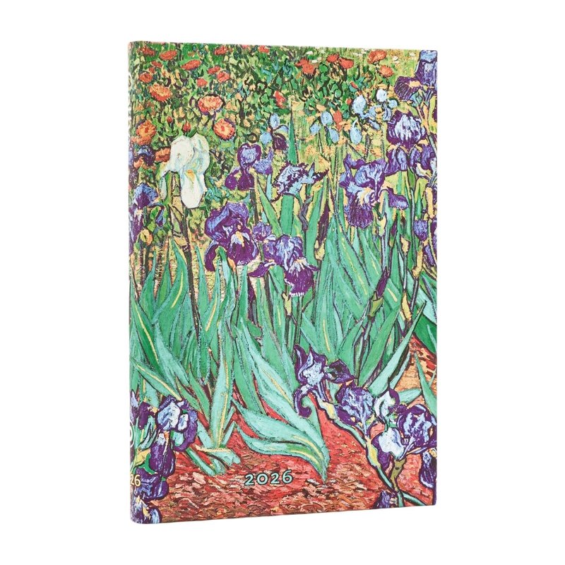 PAPERBLANKS Agenda Semainier Vertical - 2026 12-Mois Van Gogh’s Irises Mini