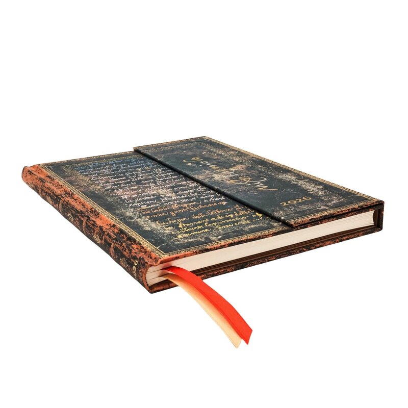 PAPERBLANKS Agenda Semainier Vertical - 2026 12-Mois Michelangelo Handwriting Ultra