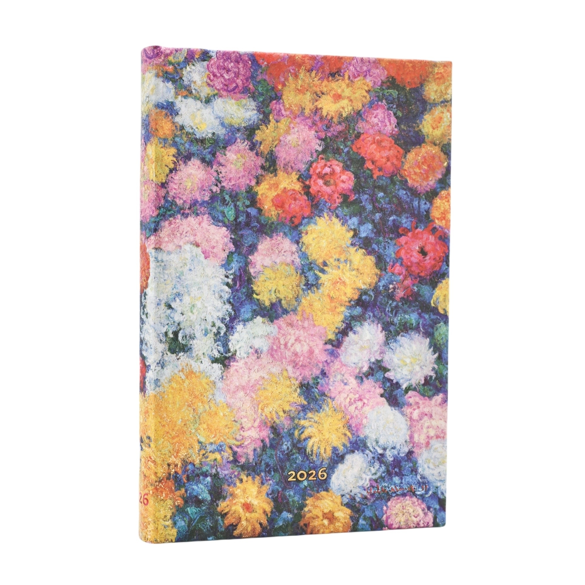 PAPERBLANKS Agenda Semainier Horizontal - 2026 12-Mois Monet’s Chrysanthemums Mini