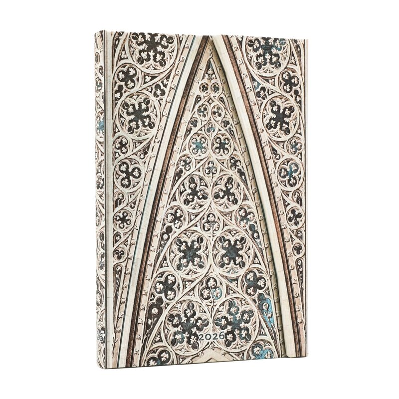 PAPERBLANKS Agenda Semainier Horizontal - 2026 12-Mois Vault of the Milan Cathedral Mini