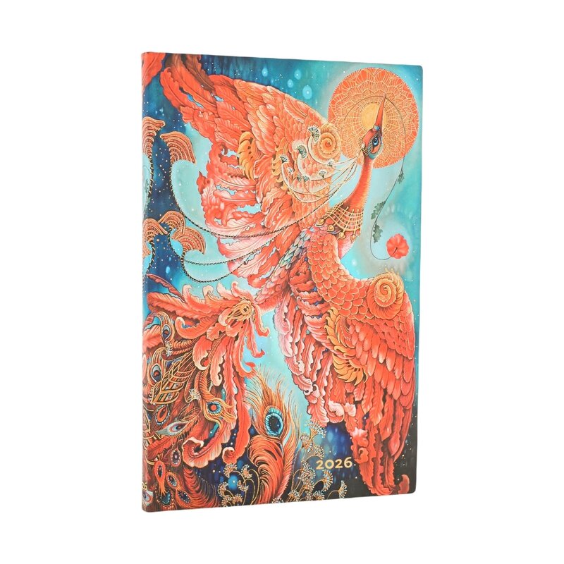 PAPERBLANKS Agenda Semainier Horizontal - 2026 12-Mois Flexis Firebird Maxi