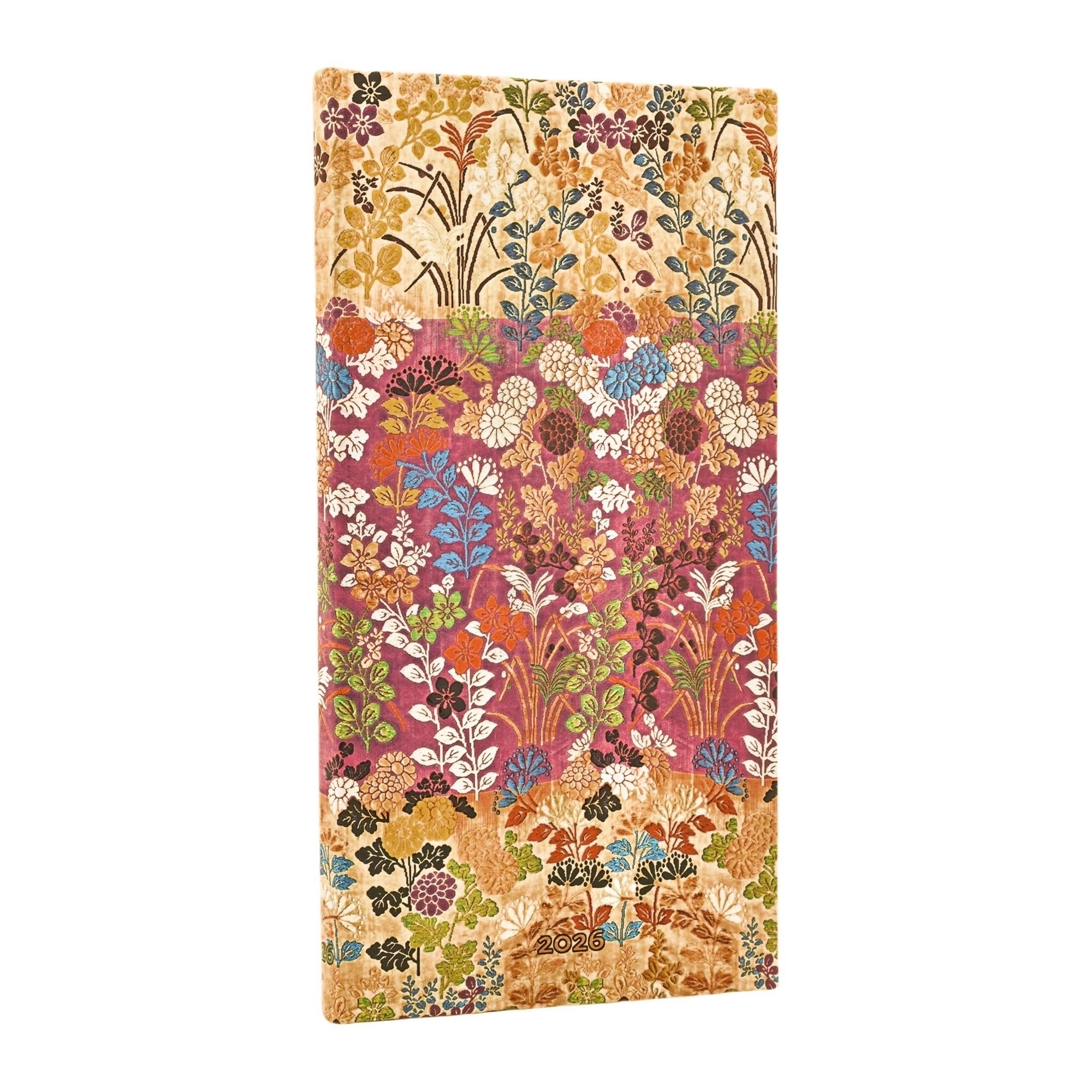 PAPERBLANKS Agenda Semainier Horizontal - 2026 12-Mois Kara-ori Pink Slim