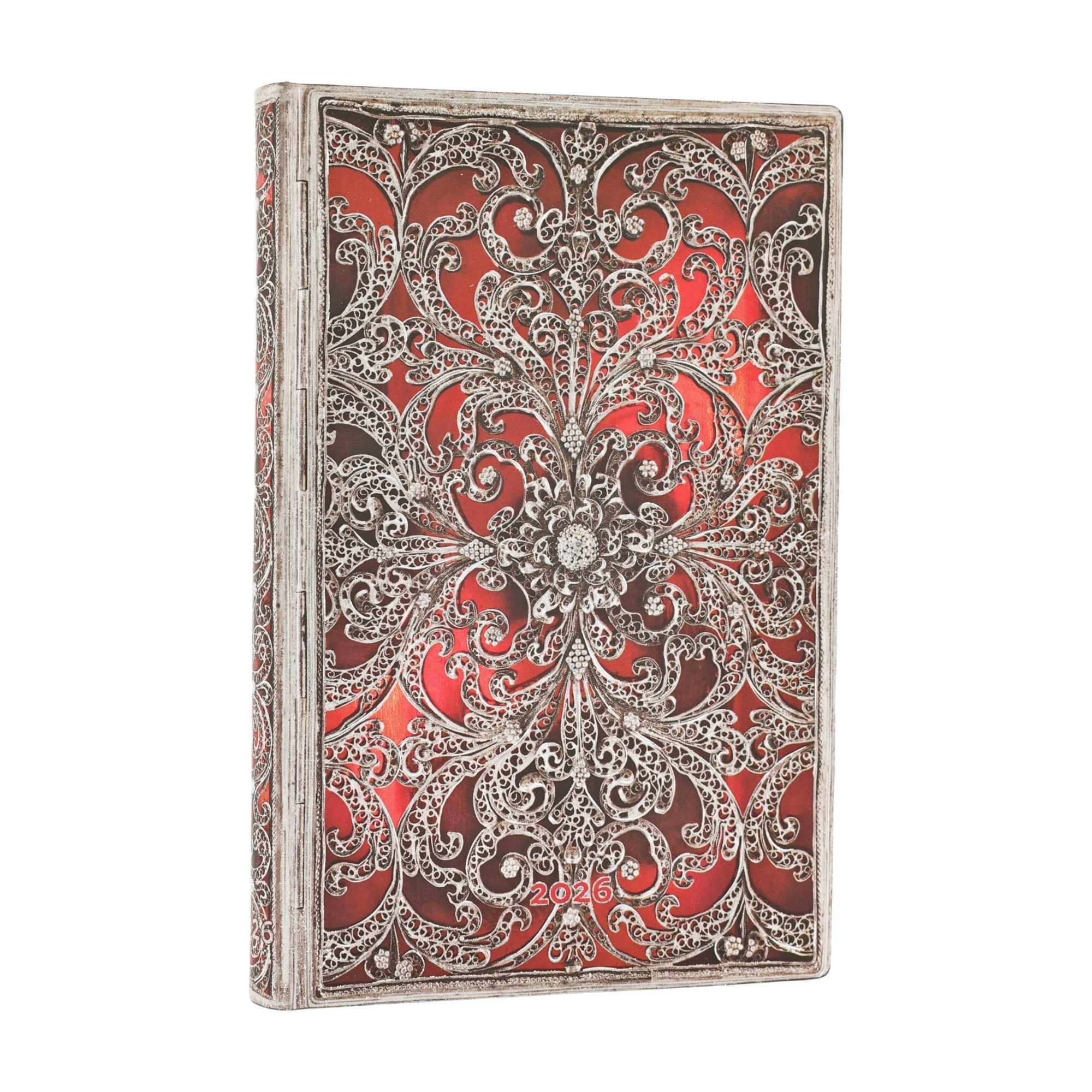 PAPERBLANKS Agenda Semainier Horizontal- 2026 12-Mois Flexis Garnet Mini