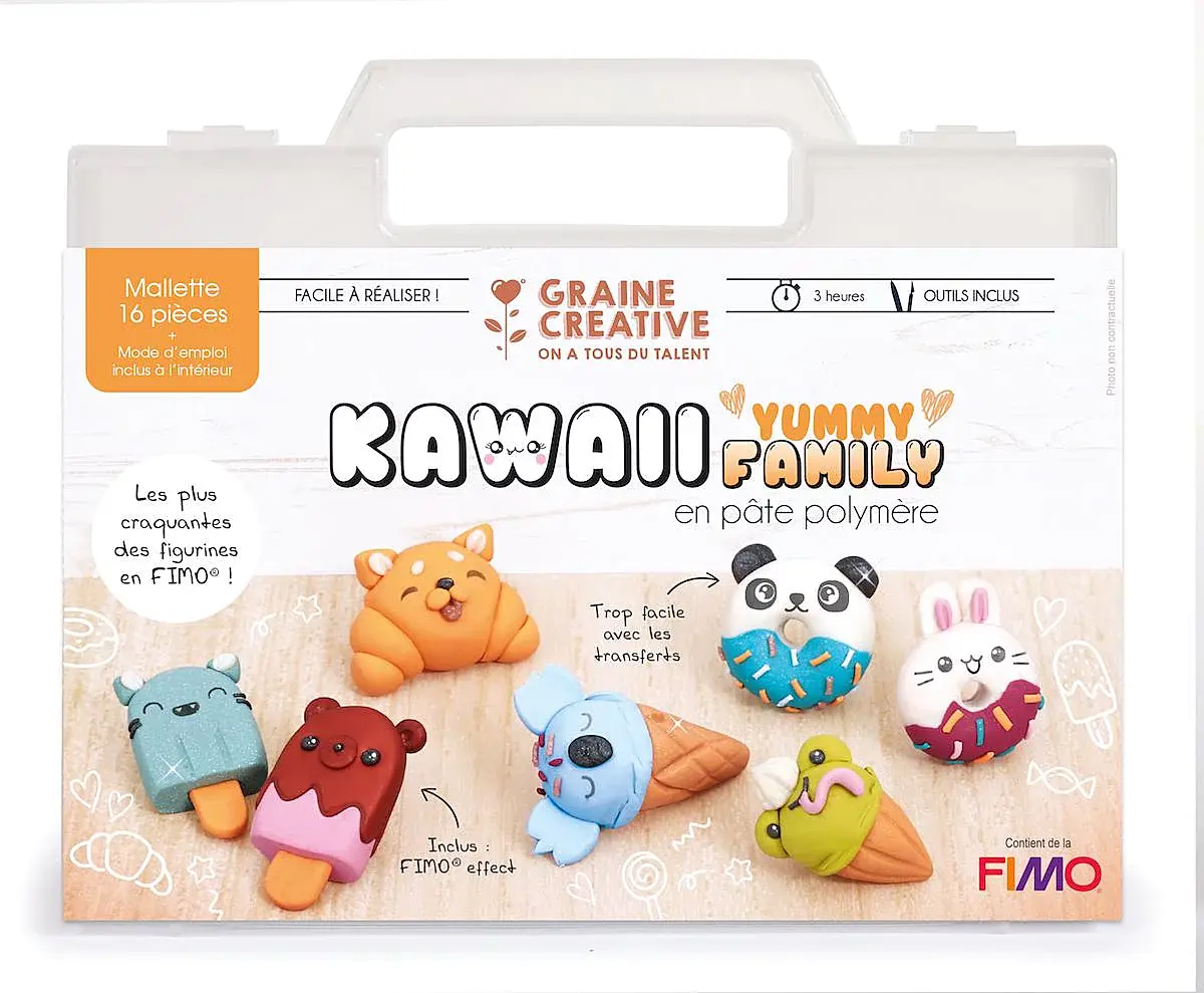 GRAINE CREATIVE Mallette Fimo Kawaii Yummy Family