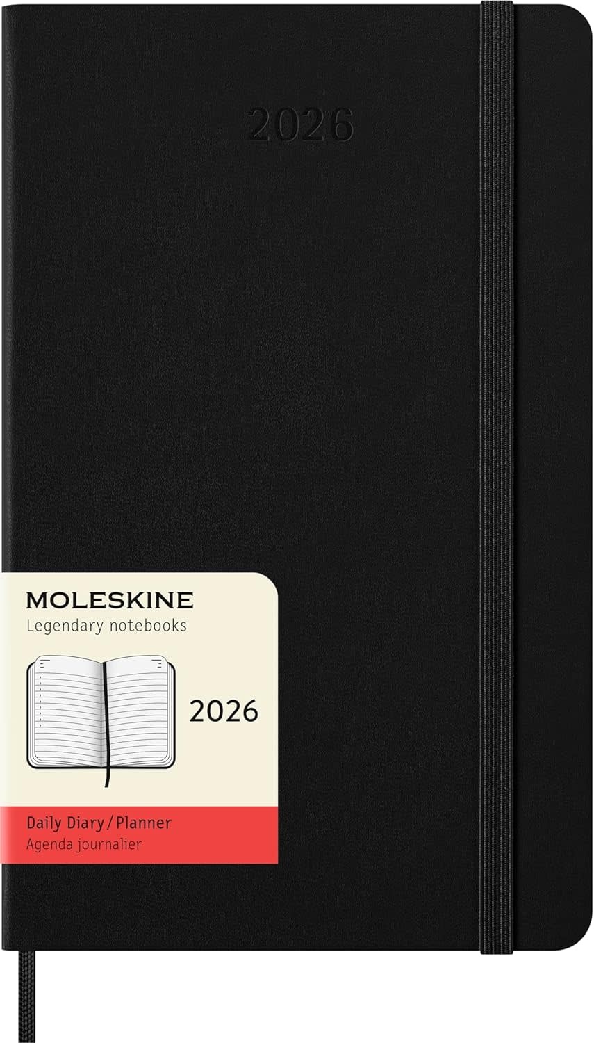 MOLESKINE Agendas 12 Mois Journalier Grand Format 13x21cm Rigide Noir