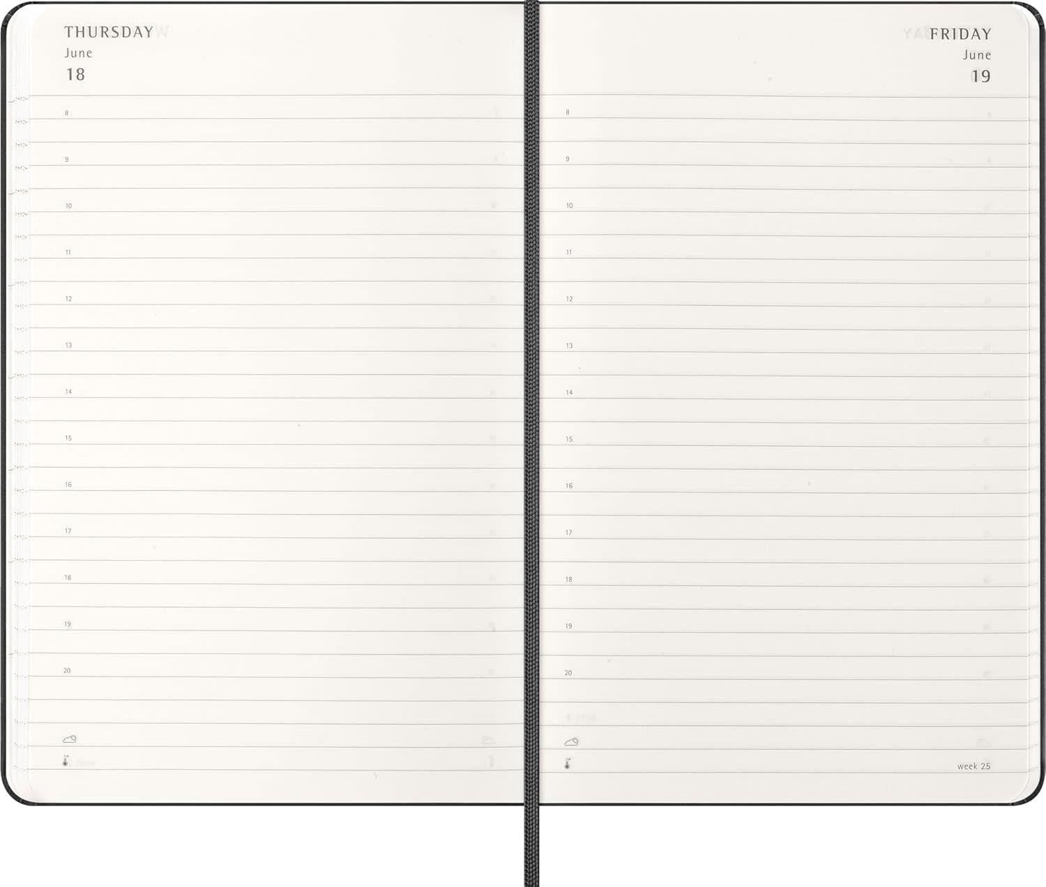 MOLESKINE Agendas 12 Mois Journalier Grand Format 13x21cm Rigide Noir