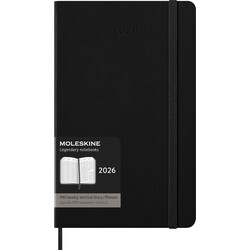 MOLESKINE Agendas 12 Mois Pro Semainier Vertical Grand Format 13x21cm Rigide Noir