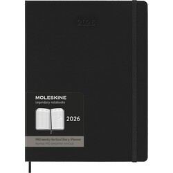 MOLESKINE Agendas 12 Mois Pro Semainier Vertical Format Xl 19x25cm Rigide Noir