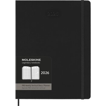 MOLESKINE Agendas 12 Mois Pro Semainier Vertical Format Xl 19x25cm Rigide Noir
