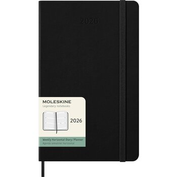 MOLESKINE Agendas 12 Mois Semainier Horizontal Grand Format 13x21cm Rigide Noir