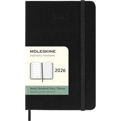 MOLESKINE Agendas 12 Mois Semainier Format Poche 9x14cm Rigide Noir