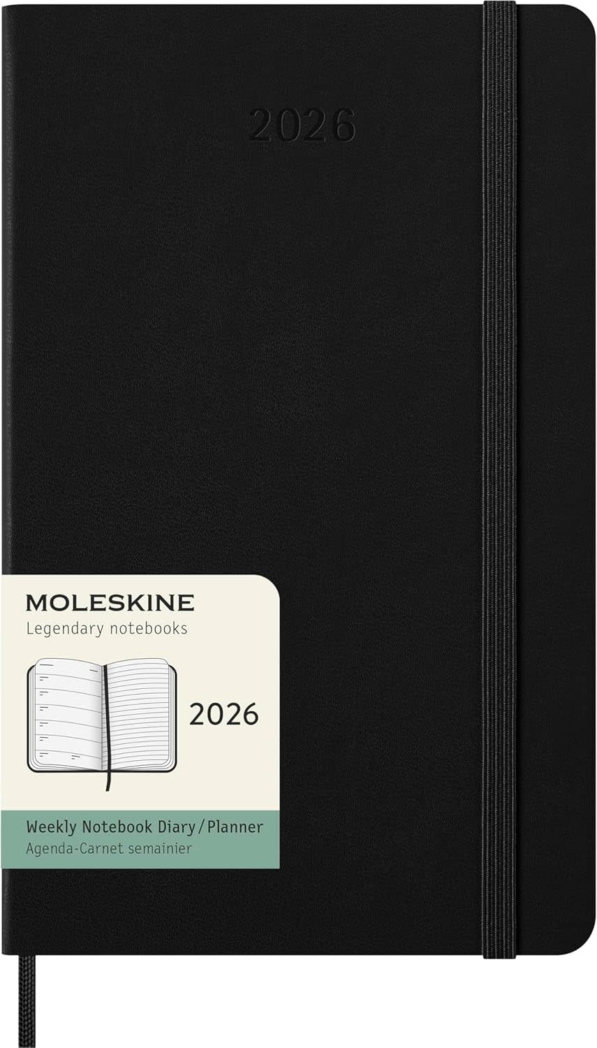 MOLESKINE Agendas 12 Mois Semainier Grand Format 13x21cm Rigide Noir