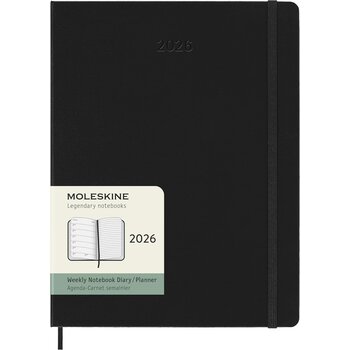 MOLESKINE Agendas 12 Mois Semainier Format Xl 19x25cm Rigide Noir