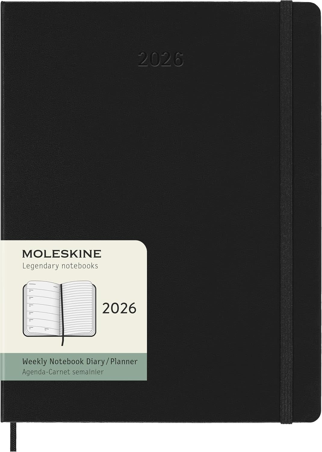 MOLESKINE Agendas 12 Mois Semainier Format Xl 19x25cm Rigide Noir