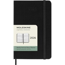 MOLESKINE Agendas 12 Mois Semainier Vertical Format Poche 9x14cm Rigide Noir