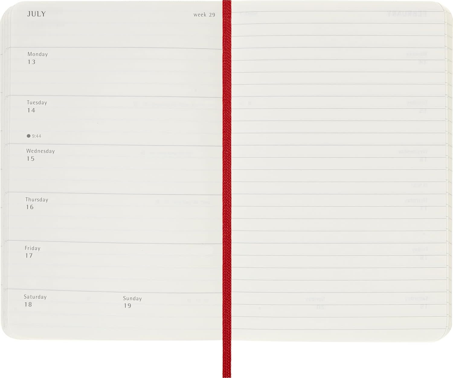 MOLESKINE Agendas 12 Mois Semainier Format Poche 9x14cm Souple Rouge Scarlet