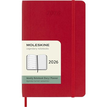 MOLESKINE Agendas 12 Mois Semainier Format Poche 9x14cm Souple Rouge Scarlet