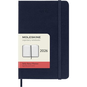 MOLESKINE Agendas 12 Mois Journalier Format Poche 9x14cm Rigide Bleu Saphir