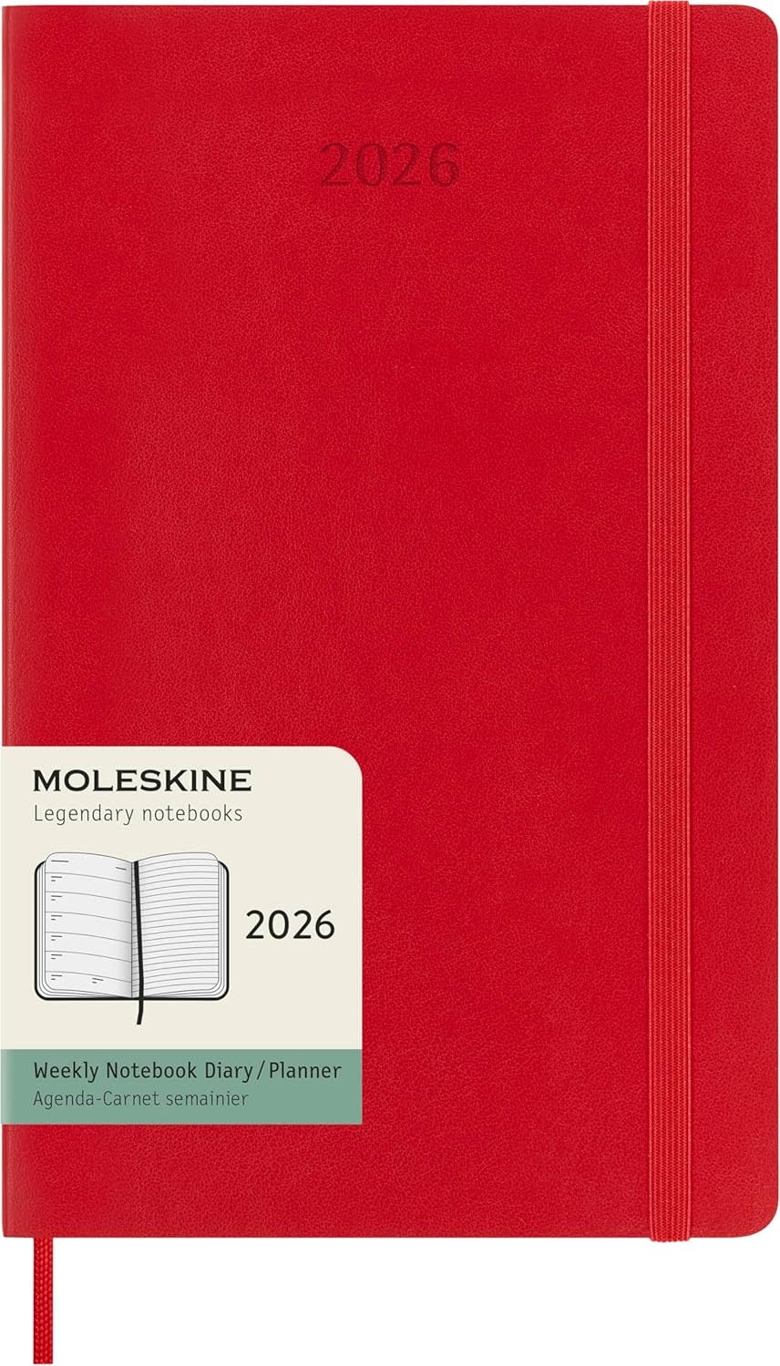 MOLESKINE Agendas 12 Mois Semainier Grand Format 13x21cm Souple Rouge Scarlet